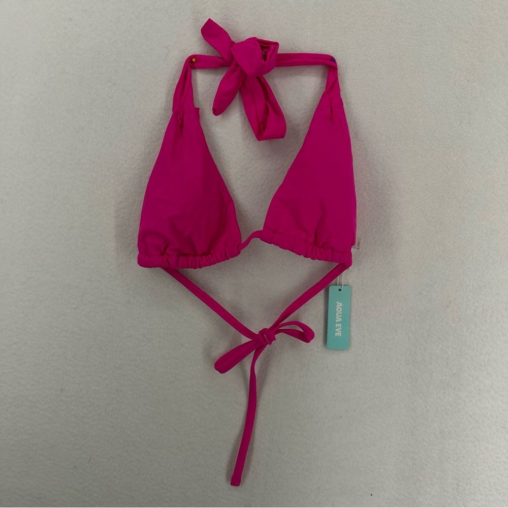 NWT Aqua Eve Tie Bathing Suit‎ Top Medium Pink